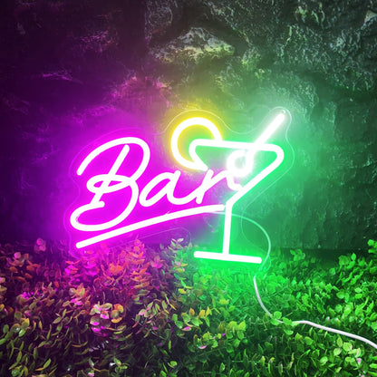 Insegna LED al neon dimmerabile da bar – Alimentazione USB con dimmer