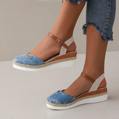 Lightweight Platform Wedge Sandals with Hemp Rope
