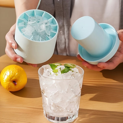 Silicone Cylindrical Ice Tray with Removable Ice Bin for Cold Drinks