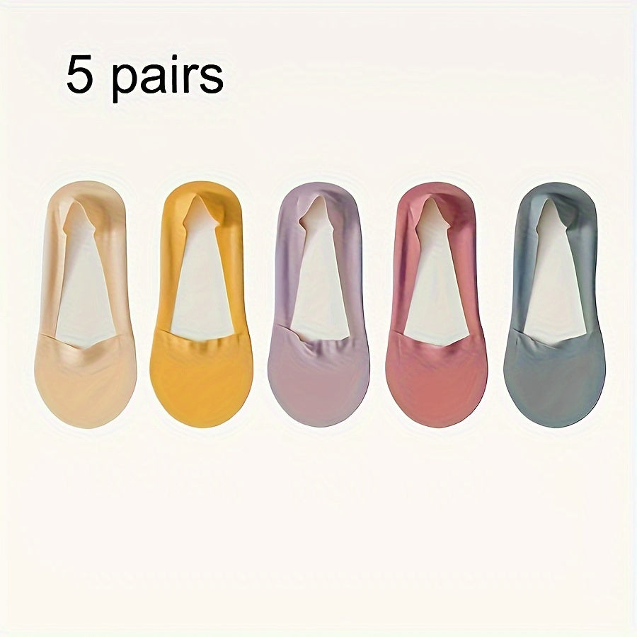 5 paar ijzijden sokken – Ademend en antislip, onzichtbaar onder damesschoenen