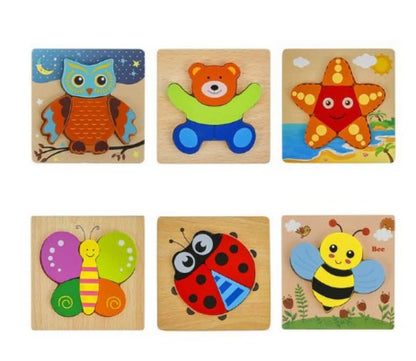 Umweltfreundliche Holzpuzzles | 6er-Pack