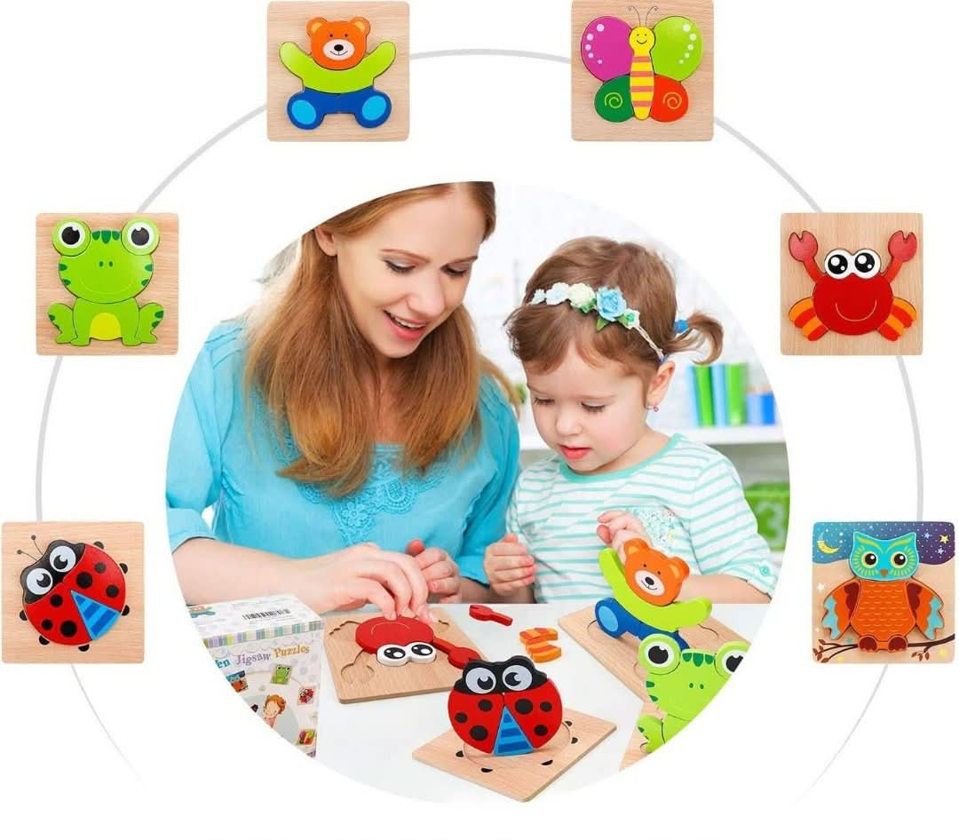 Umweltfreundliche Holzpuzzles | 6er-Pack