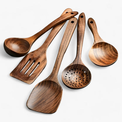 11-Piece Heat-Resistant Wooden Kitchen Set