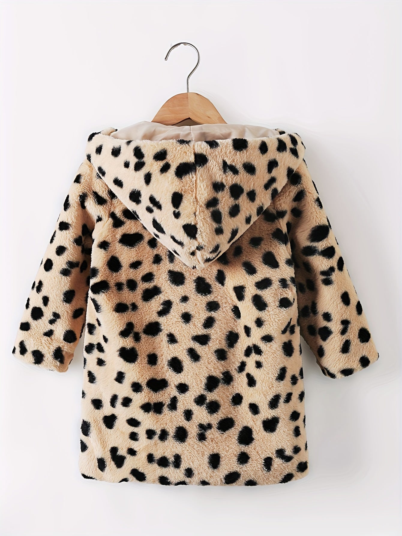 Stylová silná plyšová fleecová bunda s leopardím vzorem pro dívky – Savana