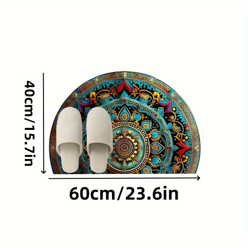 Tappeto mandala semicircolare – Stile bohémien e comfort antiscivolo