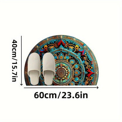 Tappeto mandala semicircolare – Stile bohémien e comfort antiscivolo