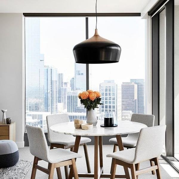 Scandinavian Wooden Pendant Light with LED Support