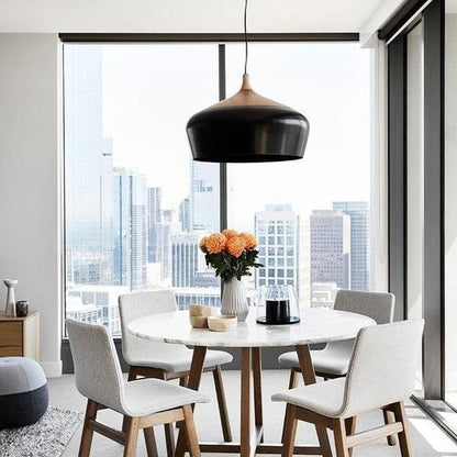 Scandinavian Wooden Pendant Light with LED Support