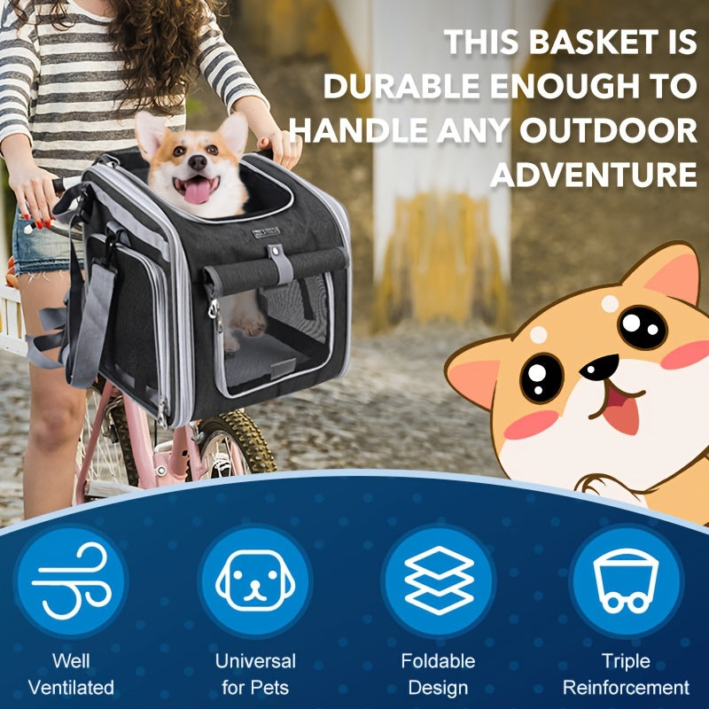 Cesta extensible para bicicleta para mascotas - Cómoda y segura para perros pequeños y gatos