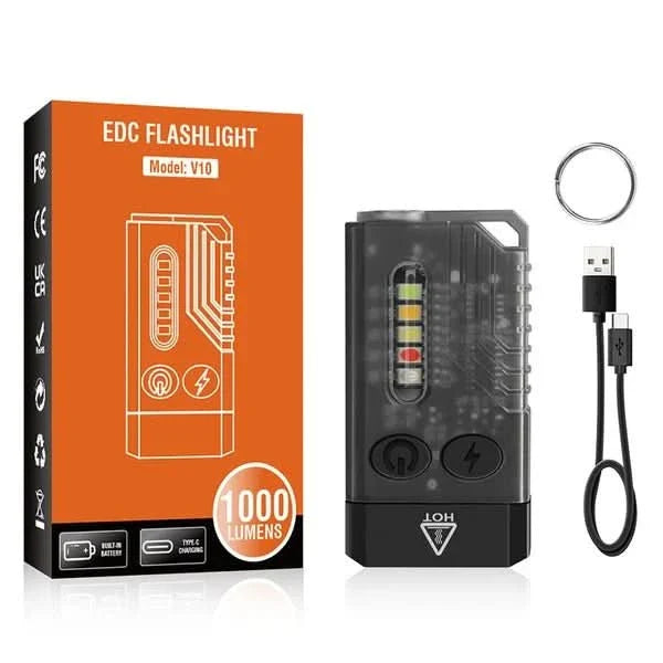 Svítilna EDC | Červené UV-modré světlo | Extra jasná 1000LM