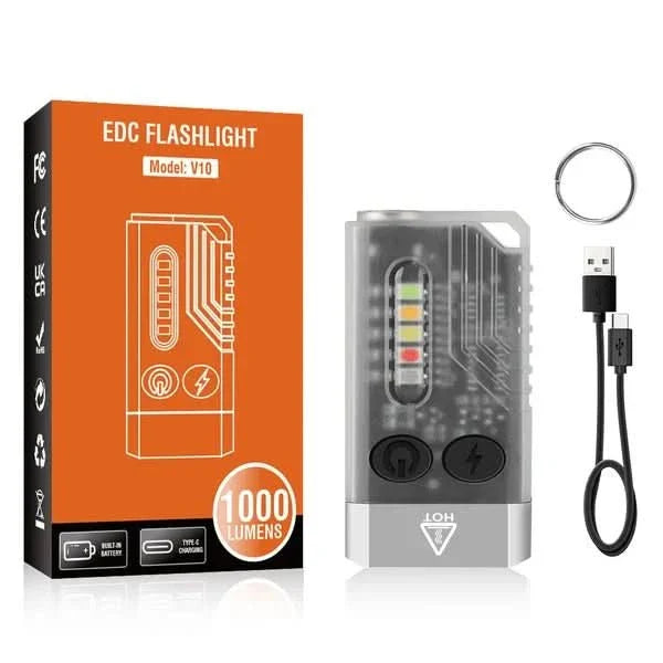 Svítilna EDC | Červené UV-modré světlo | Extra jasná 1000LM