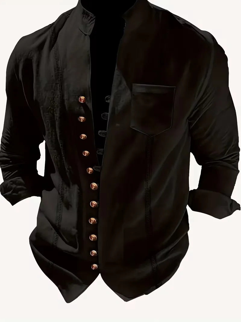 Men's suit with mandarin collar