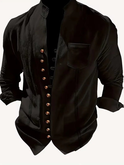 Men's suit with mandarin collar