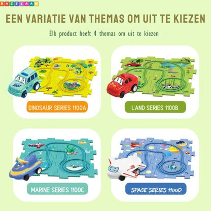 Pista de puzle educativa | Juego de coches