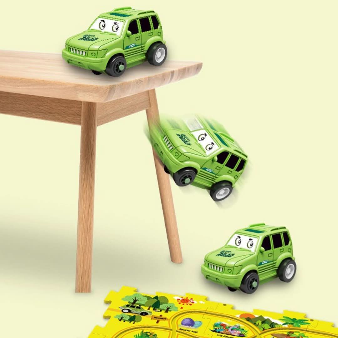 Pista de puzle educativa | Juego de coches