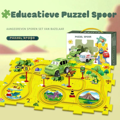 Pista de puzle educativa | Juego de coches