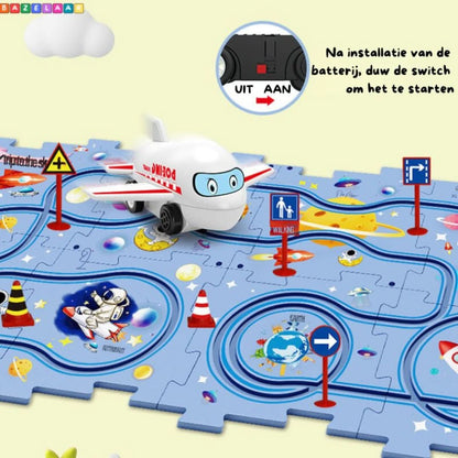 Pista de puzle educativa | Juego de coches