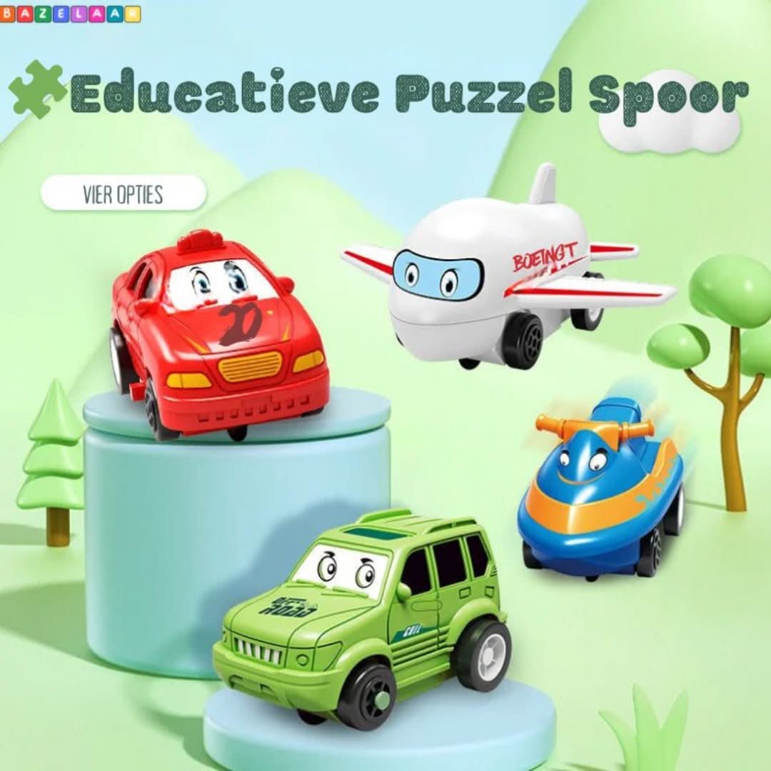 Pista de puzle educativa | Juego de coches