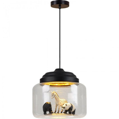 Petit Zoo in Glass Pendant Lamp – Unique Atmosphere with Miniature Animals