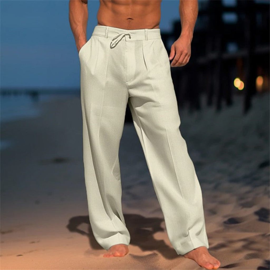 Men's Wide Casual Trousers with Drawstring