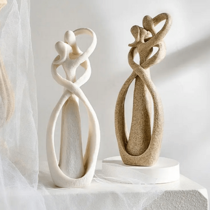 Abstract sculpture of timeless love