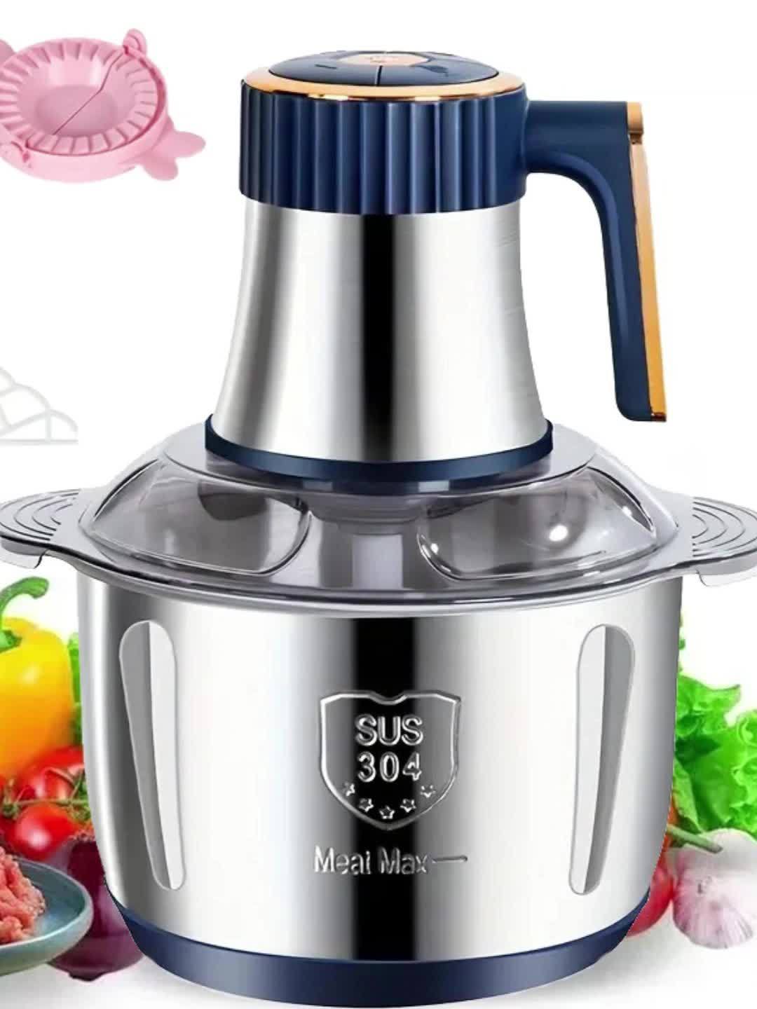 Hachoir à viande et trancheuse à légumes en acier inoxydable, puissants – Appareil de cuisine multifonction
