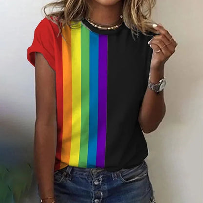 T-shirt arco-íris elegante