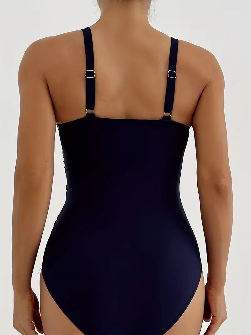 Maillot de bain avec col en V et volants
