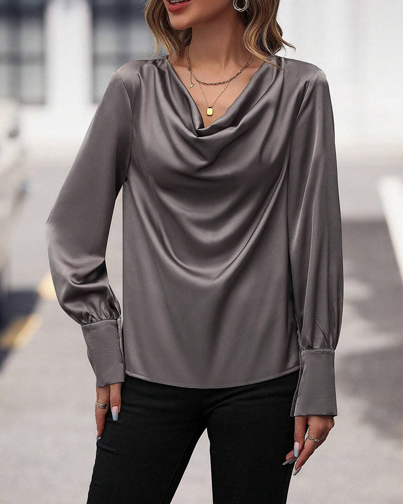 Blouse unie avec plis