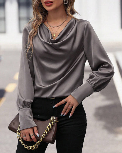 Blouse unie avec plis