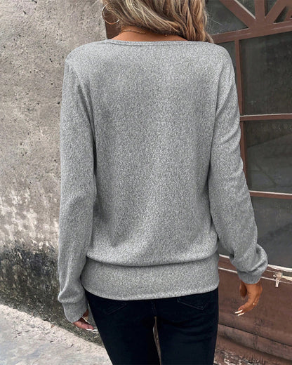 Haut patchwork uni avec encolure carrée