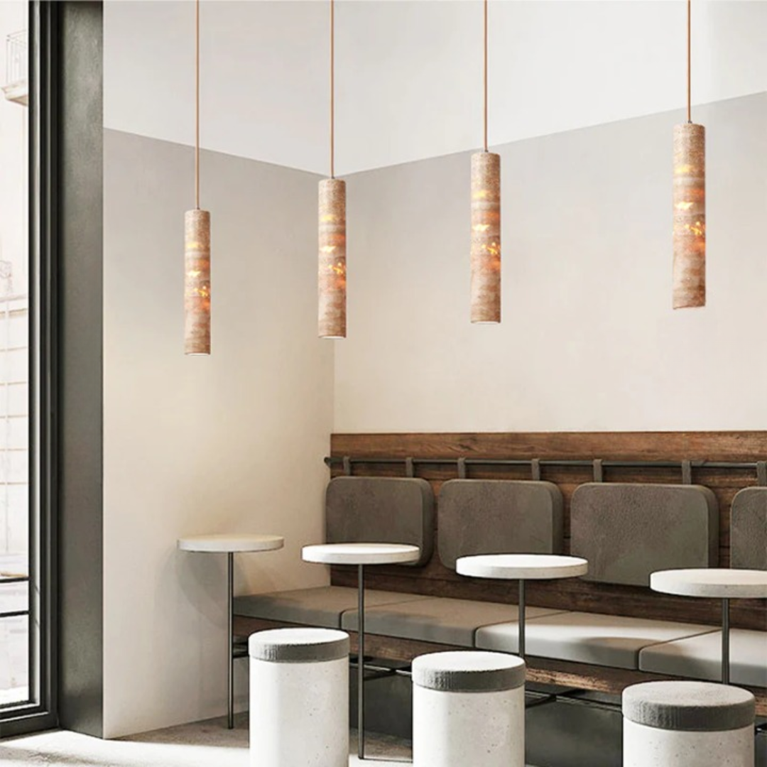Luxe Cream Marble Pendant Lamp – Elegant and Modern Design