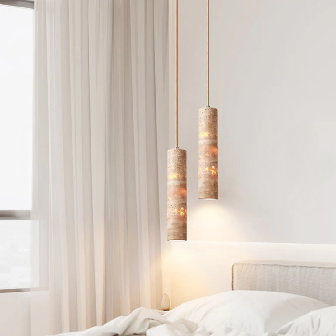 Luxe Cream Marble Pendant Lamp – Elegant and Modern Design