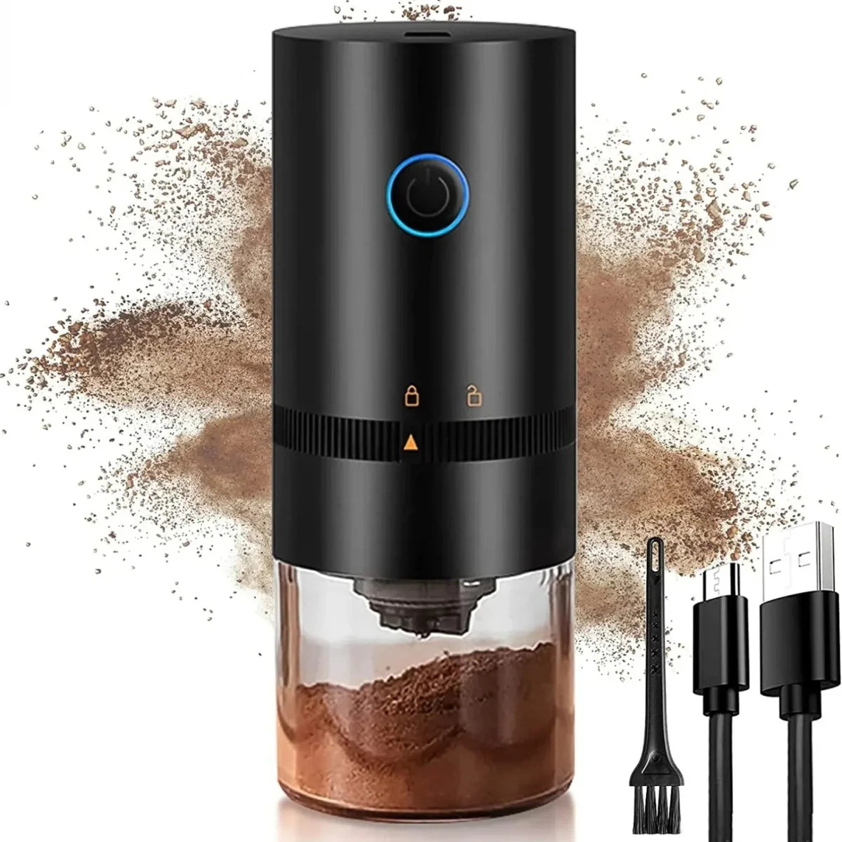 Moulin à café électrique portable - Puissant et pratique pour la maison