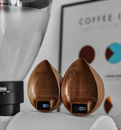 Bilancia elettronica da caffè in legno - Precisa - Resistente - Elegante design a foglia