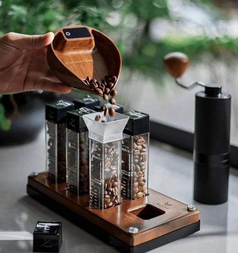 Bilancia elettronica da caffè in legno - Precisa - Resistente - Elegante design a foglia