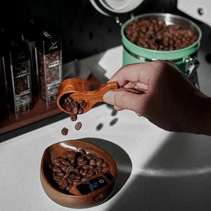Bilancia elettronica da caffè in legno - Precisa - Resistente - Elegante design a foglia
