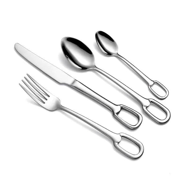 Set di posate Elegance Ringlet - Acciaio inossidabile 18/10 - Elegante manico ad anello