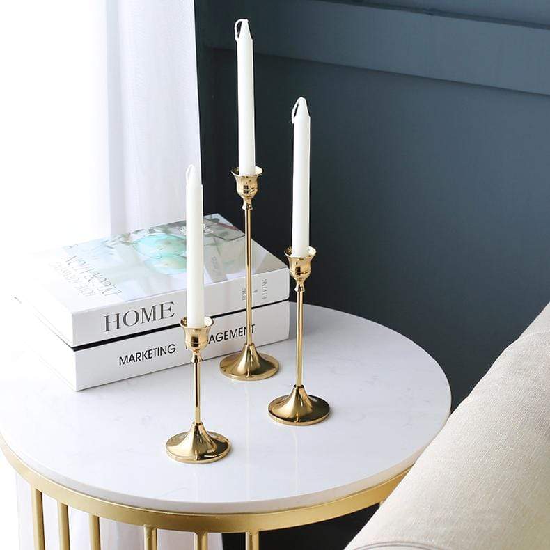 Elegant klassisk lysestake - sett med 3 deler - stilfull og tidløs