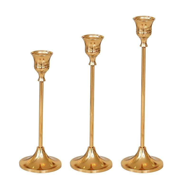 Elegant klassisk lysestake - sett med 3 deler - stilfull og tidløs