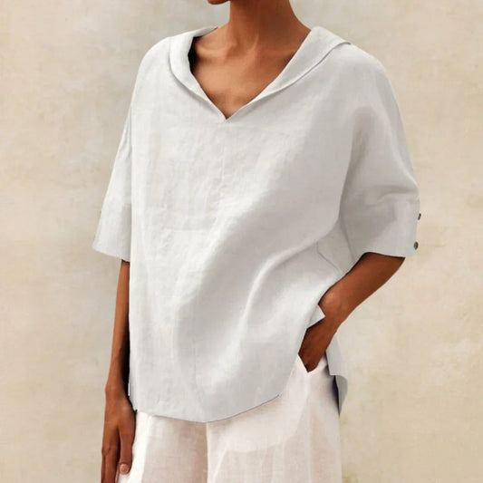 Camisa de lino esencial para mujer en verano