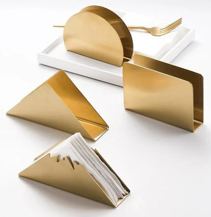 Elegant Gold Stainless Steel Napkin Holder - Stylish - Durable - Functional