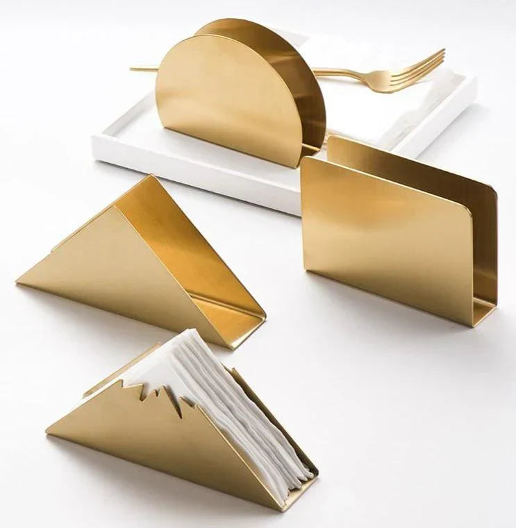 Elegant Gold Stainless Steel Napkin Holder - Stylish - Durable - Functional