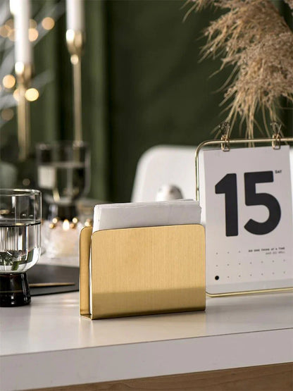 Elegant Gold Stainless Steel Napkin Holder - Stylish - Durable - Functional