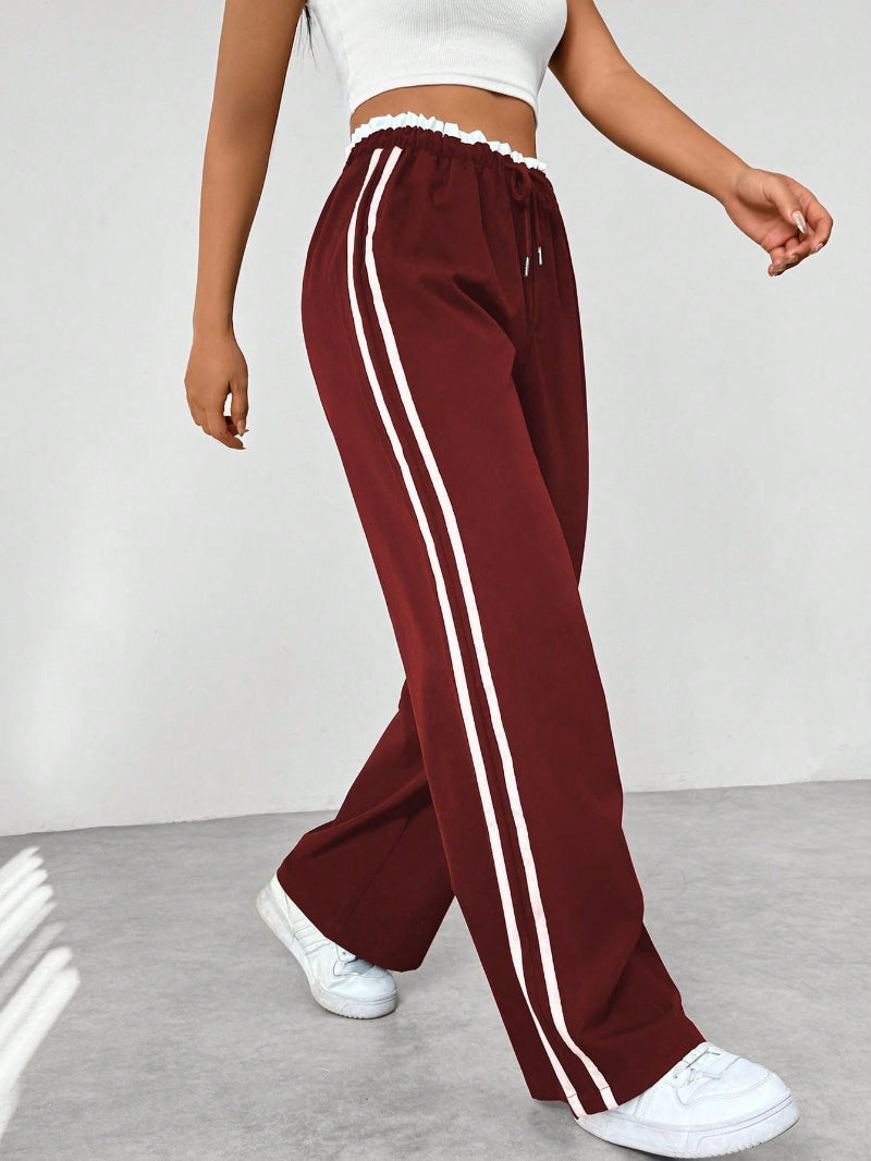 Trendy Sporty Wide Leg Trousers
