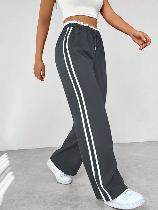 Trendy Sporty Wide Leg Trousers