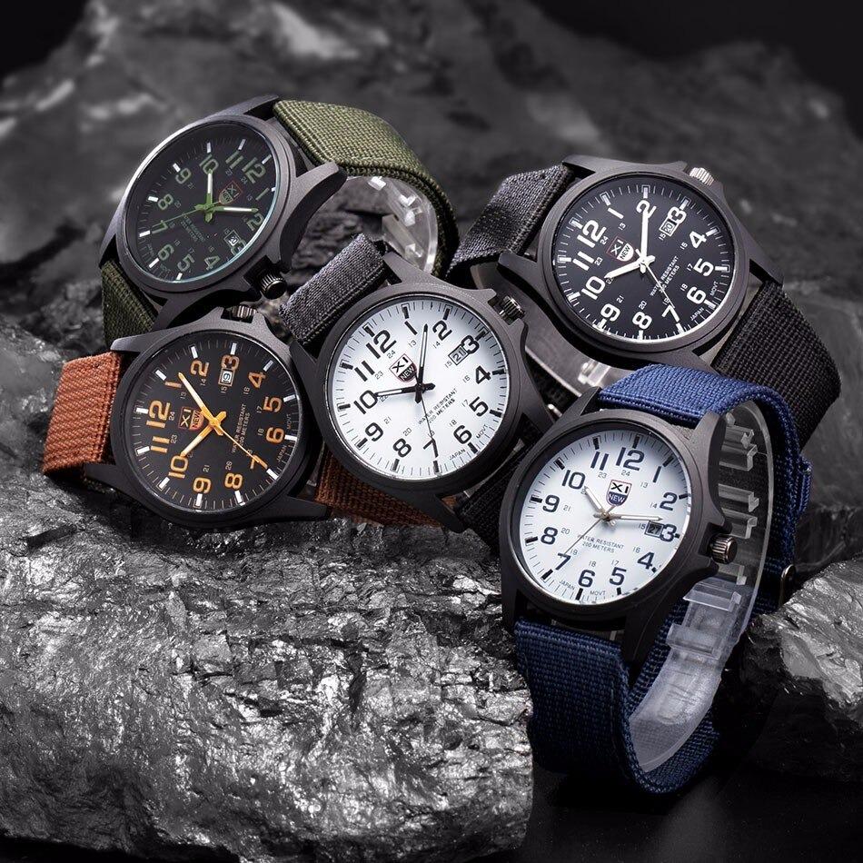 Robust Military Style Watch with Illuminated Dial