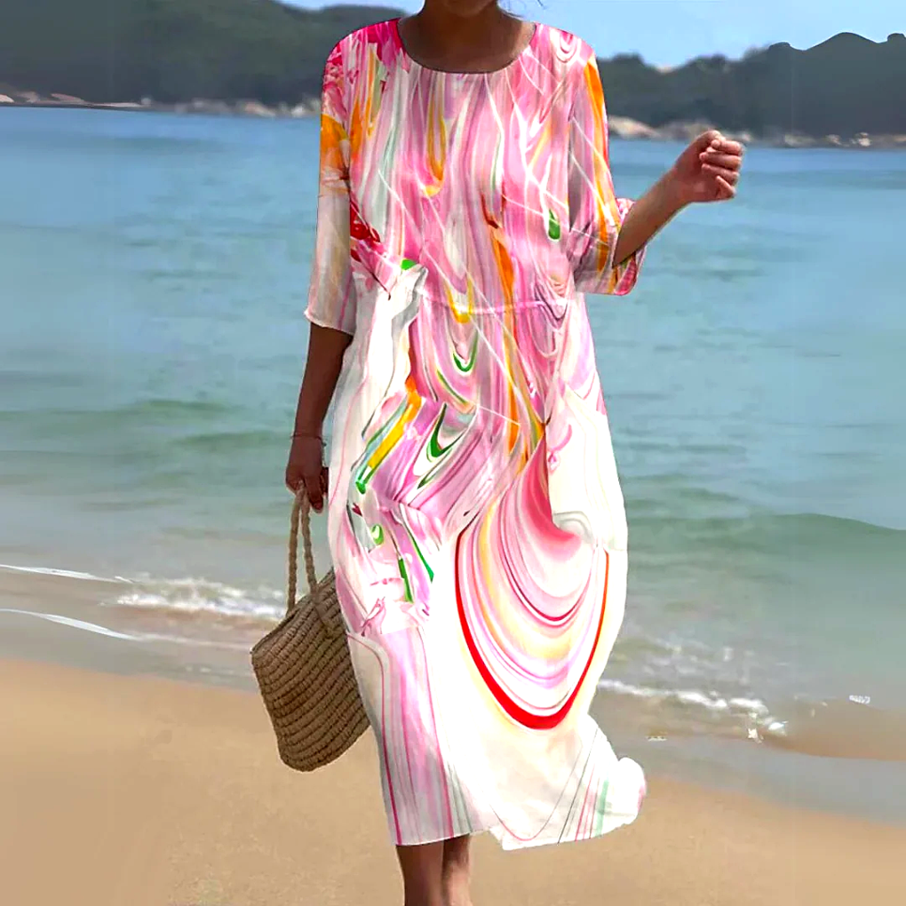 Flowing and Lightweight Elegant Midi Dress for Women