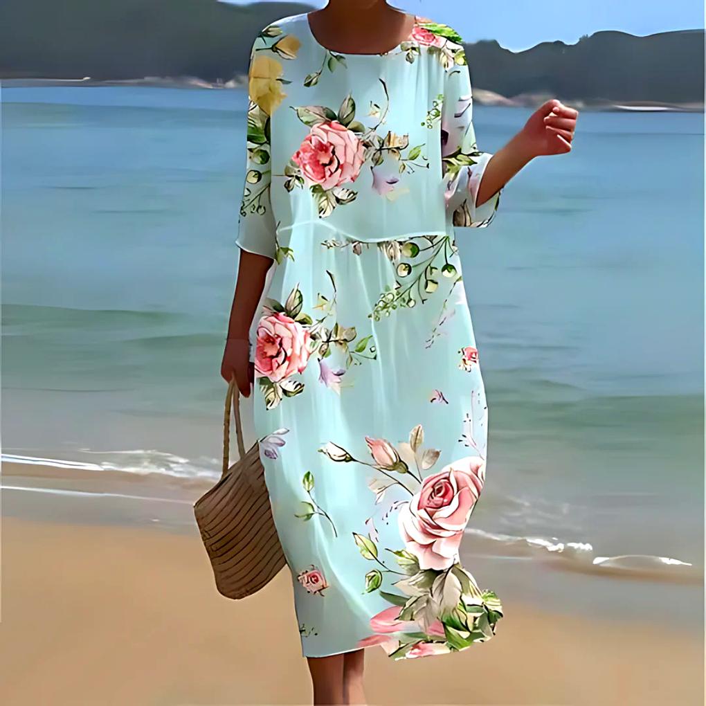Flowing and Lightweight Elegant Midi Dress for Women
