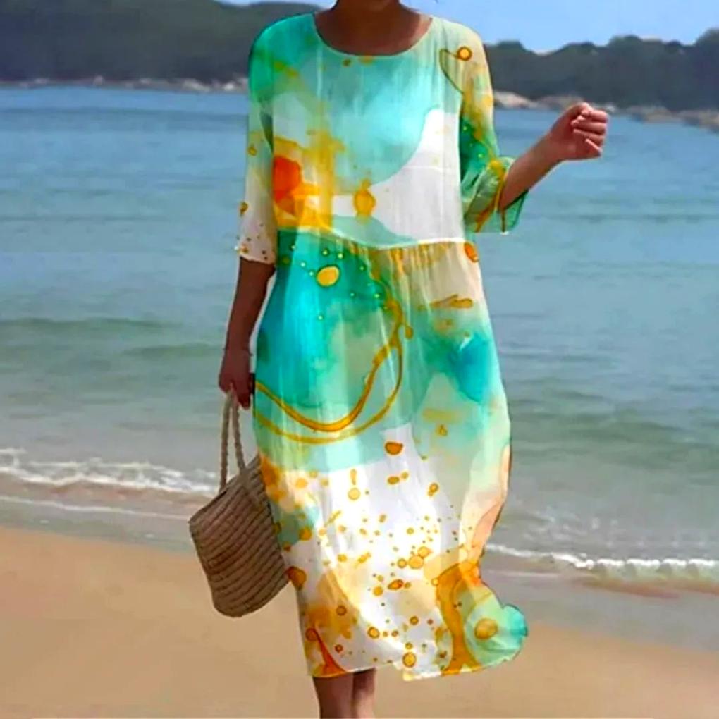Flowing and Lightweight Elegant Midi Dress for Women